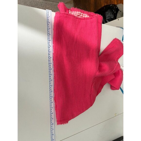 Zara Basic Barbie-Pink Waffle-Knit-Style Cotton Women's Blazer - Picture 12 of 13